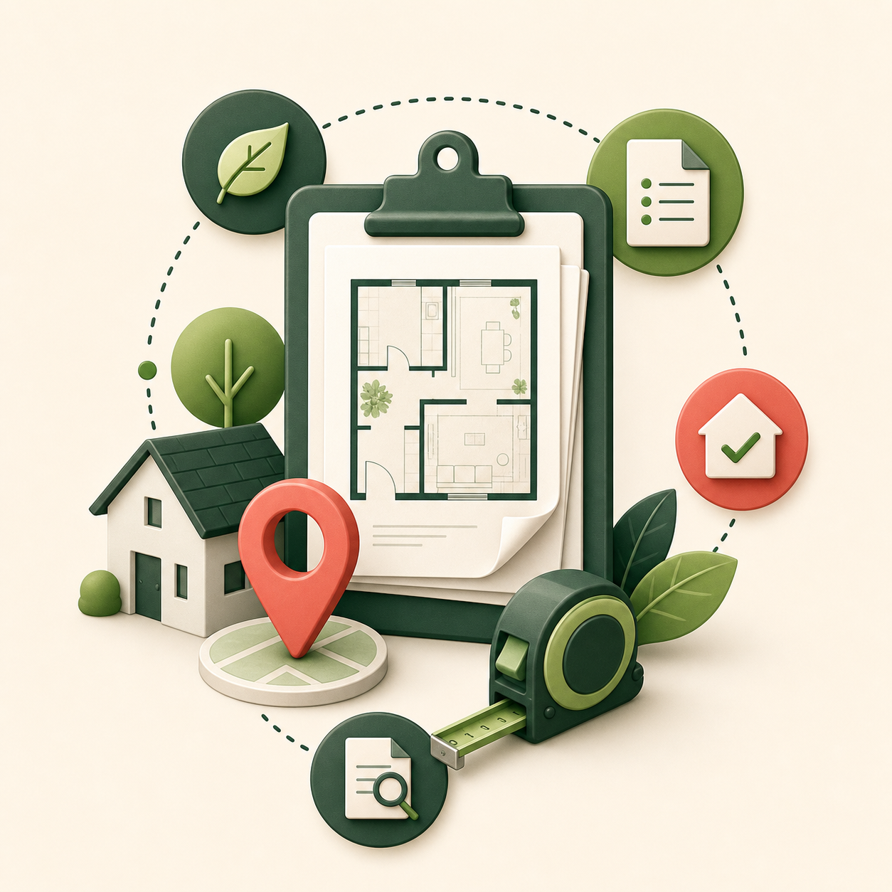 Illustration of property plans and supporting energy documents
